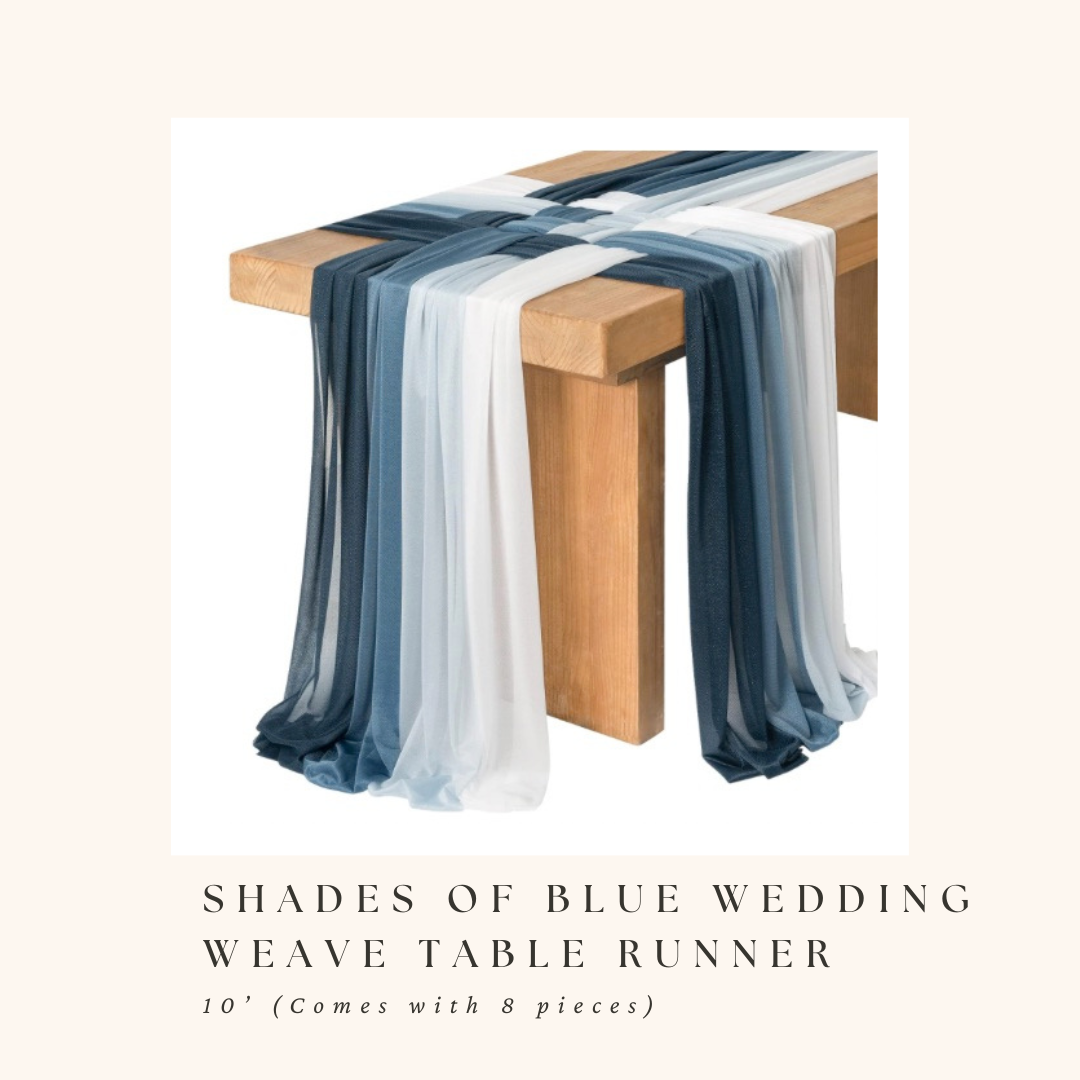 Shades of Blue Wedding Weave Table Runner