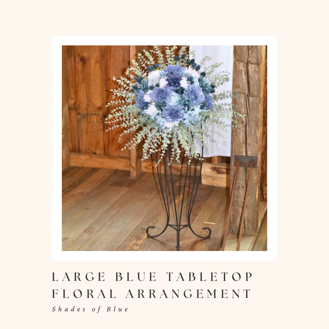 Large Shades of Blue Tabletop Floral