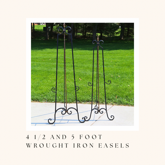 Black Wrought Iron Large Easels