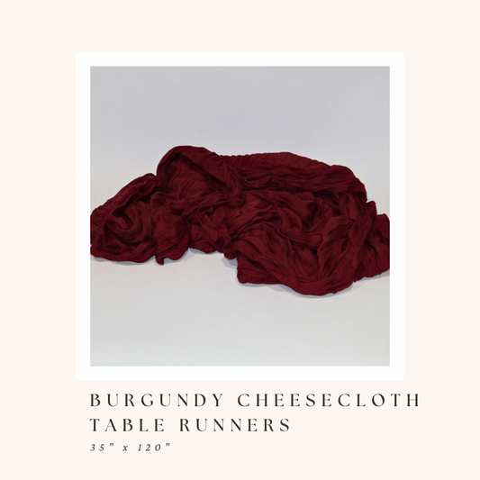 Burgundy Cheesecloth Table Runners