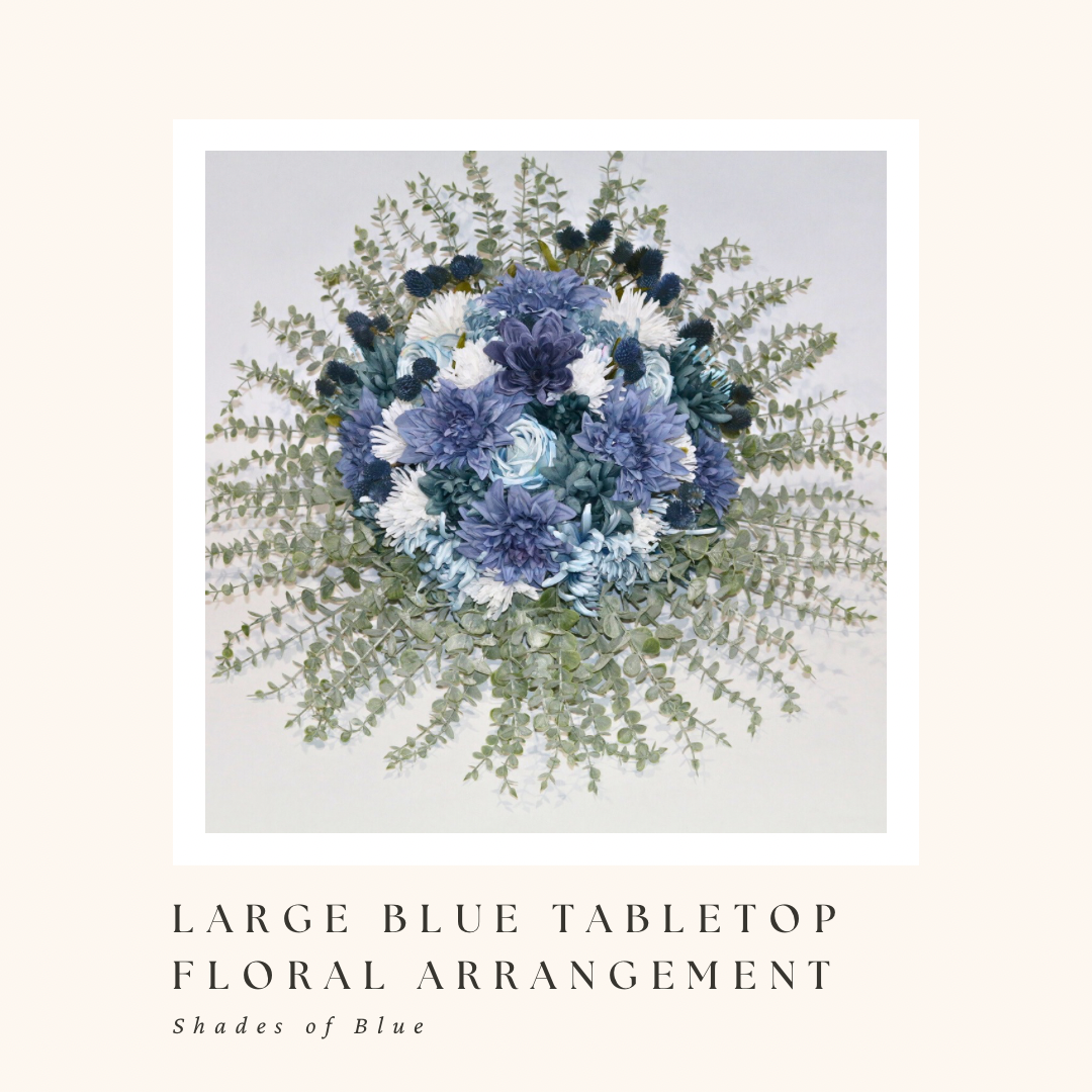 Large Shades of Blue Tabletop Floral