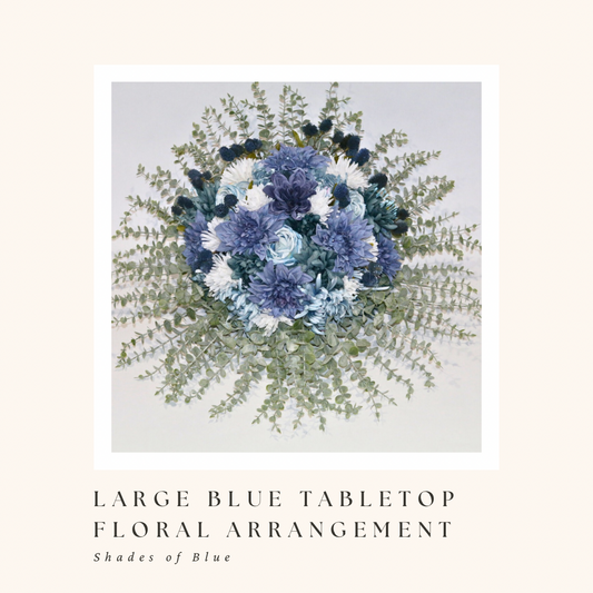 Large Shades of Blue Tabletop Floral