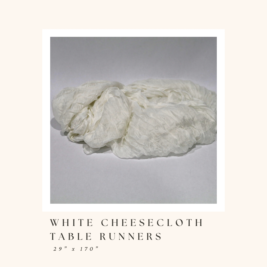 White Cheesecloth Table Runners