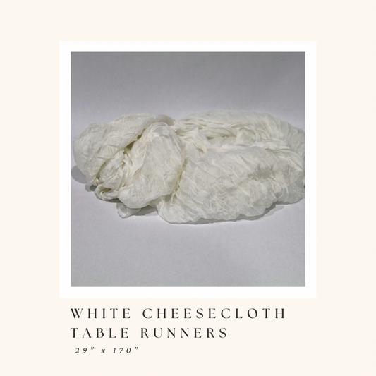 White Cheesecloth Table Runners