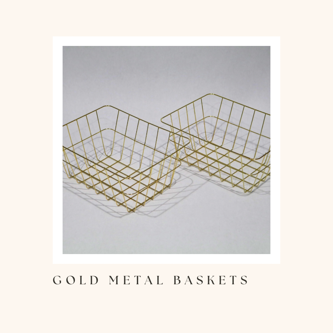 Gold Wire Baskets – Perfect Day Decorating