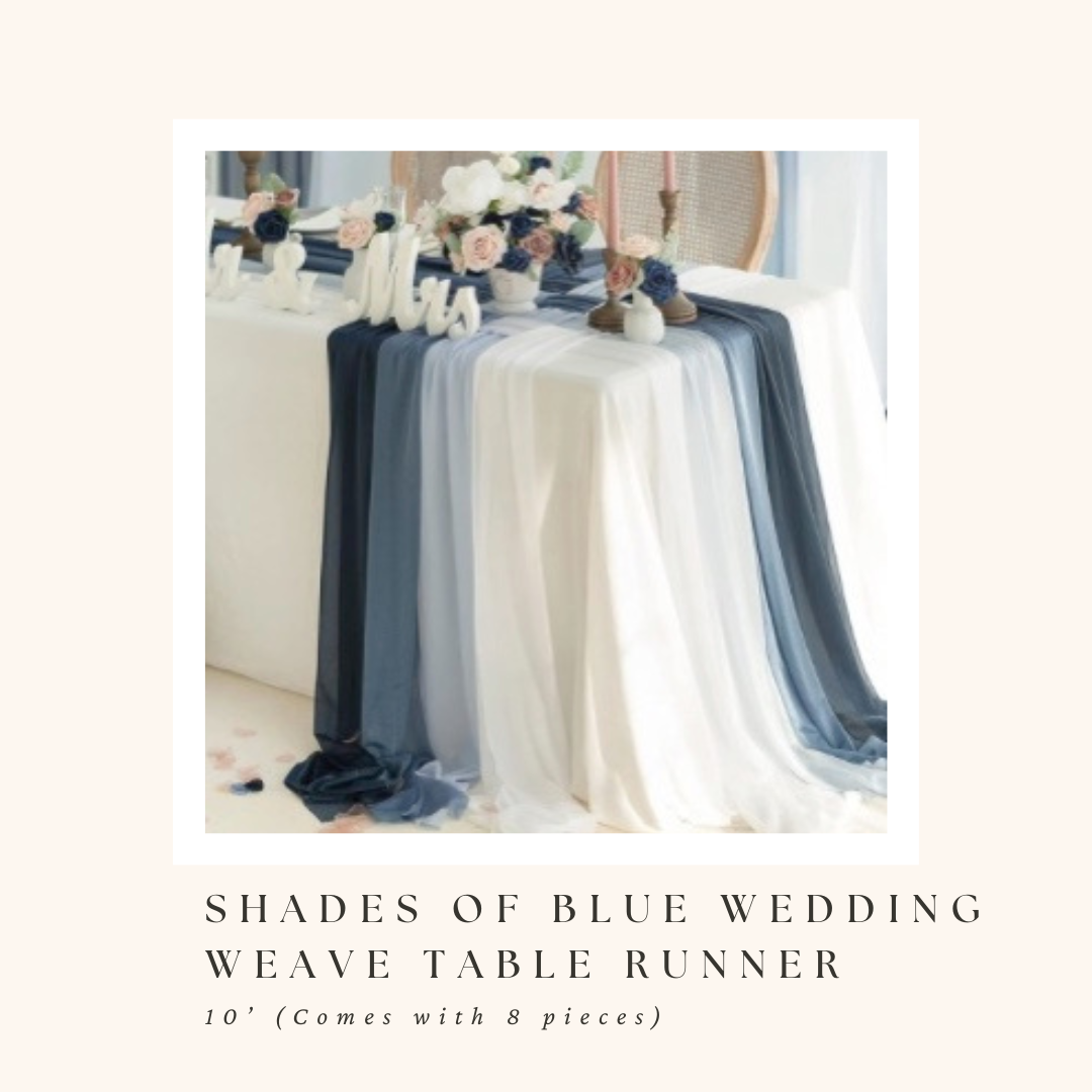 Shades of Blue Wedding Weave Table Runner