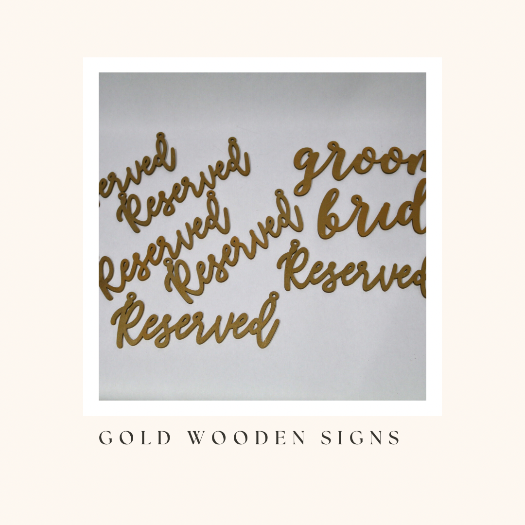 Gold Wooden “Reserved” Set