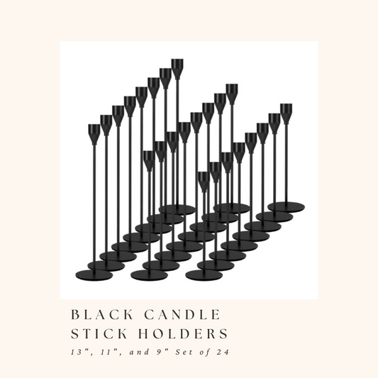 Black Candle Stick Holders (Set of 24)