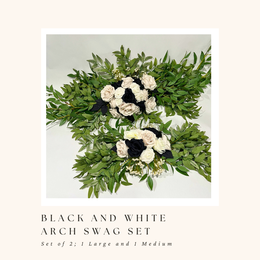 Black and White Floral Arch Set