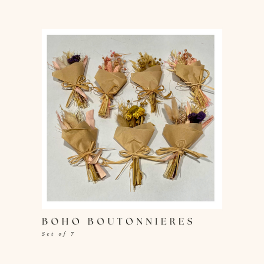 Boho Boutonnieres (Set of 7)