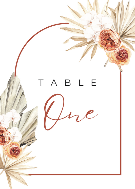 Boho Themed Table Numbers