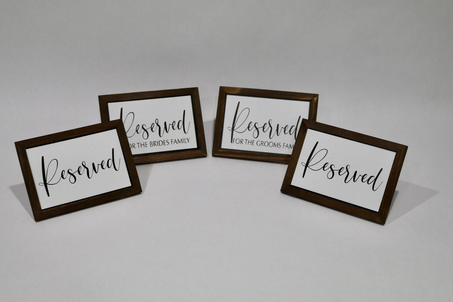 Wood Frame Table Numbers with White Middle and Black Font