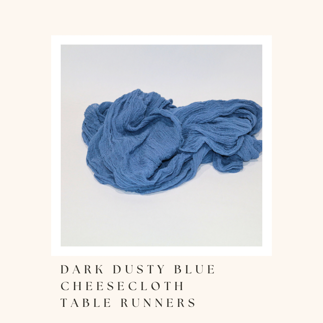 Dark Dusty Blue Cheesecloth Table Runners