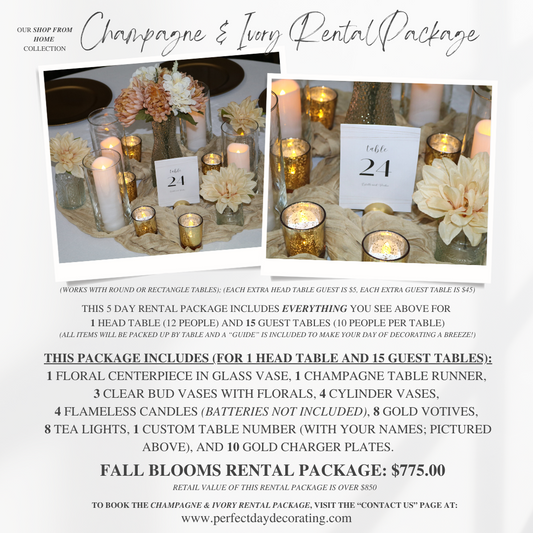 Champagne & Ivory Rental Package