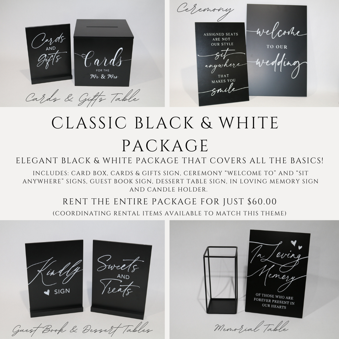 Classic Black & White Rental Package