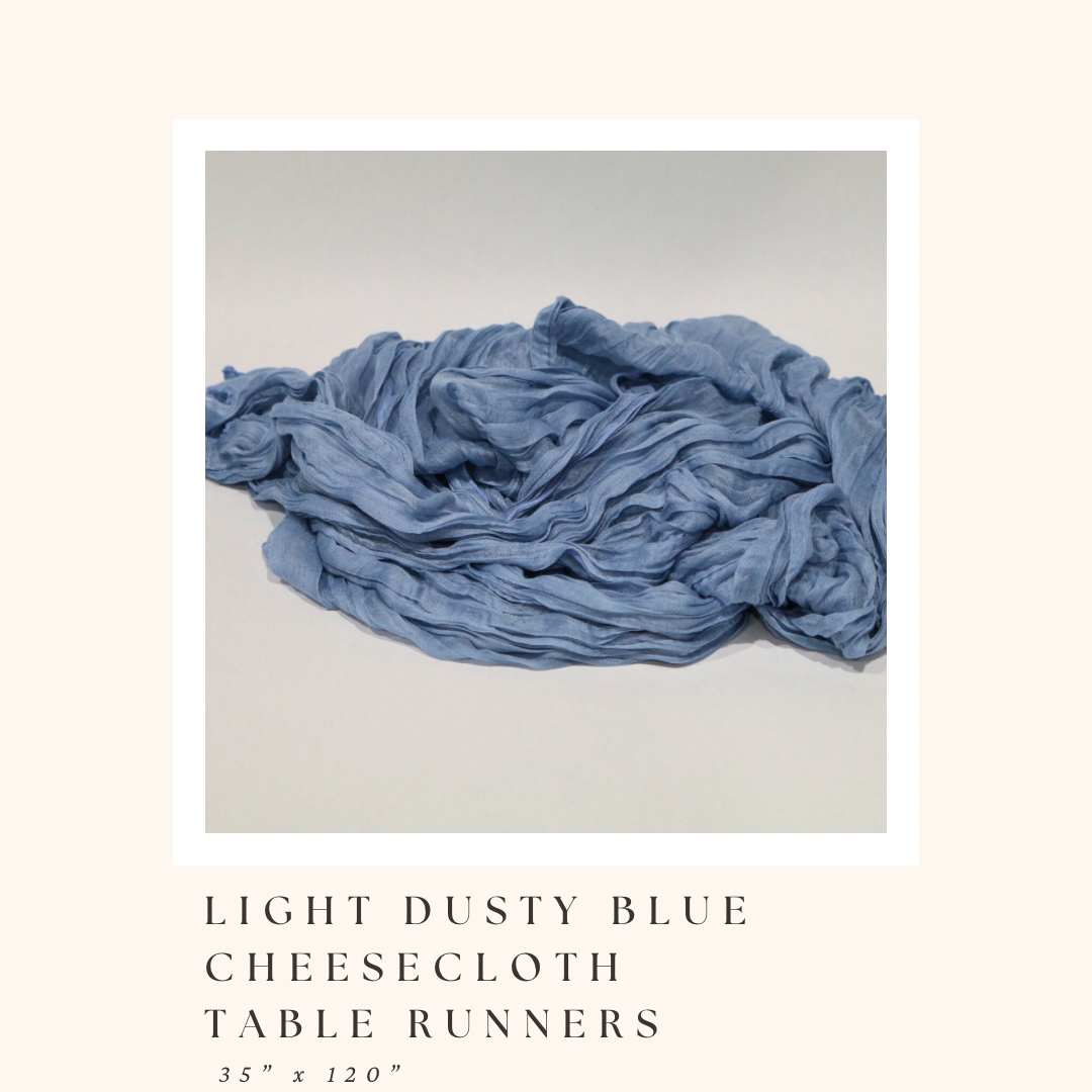 Light Dusty Blue Cheesecloth Table Runners