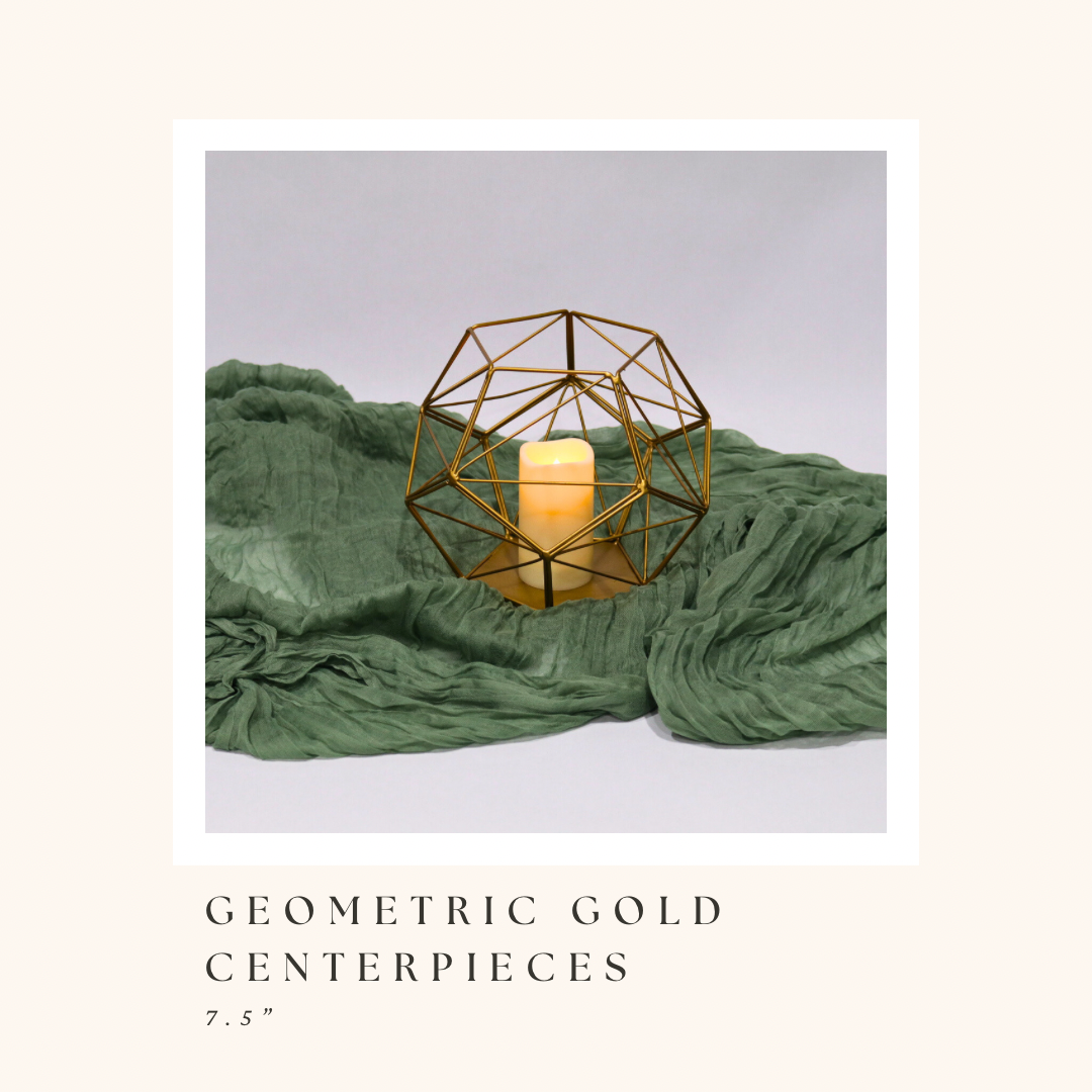 Geometric Gold Centerpieces