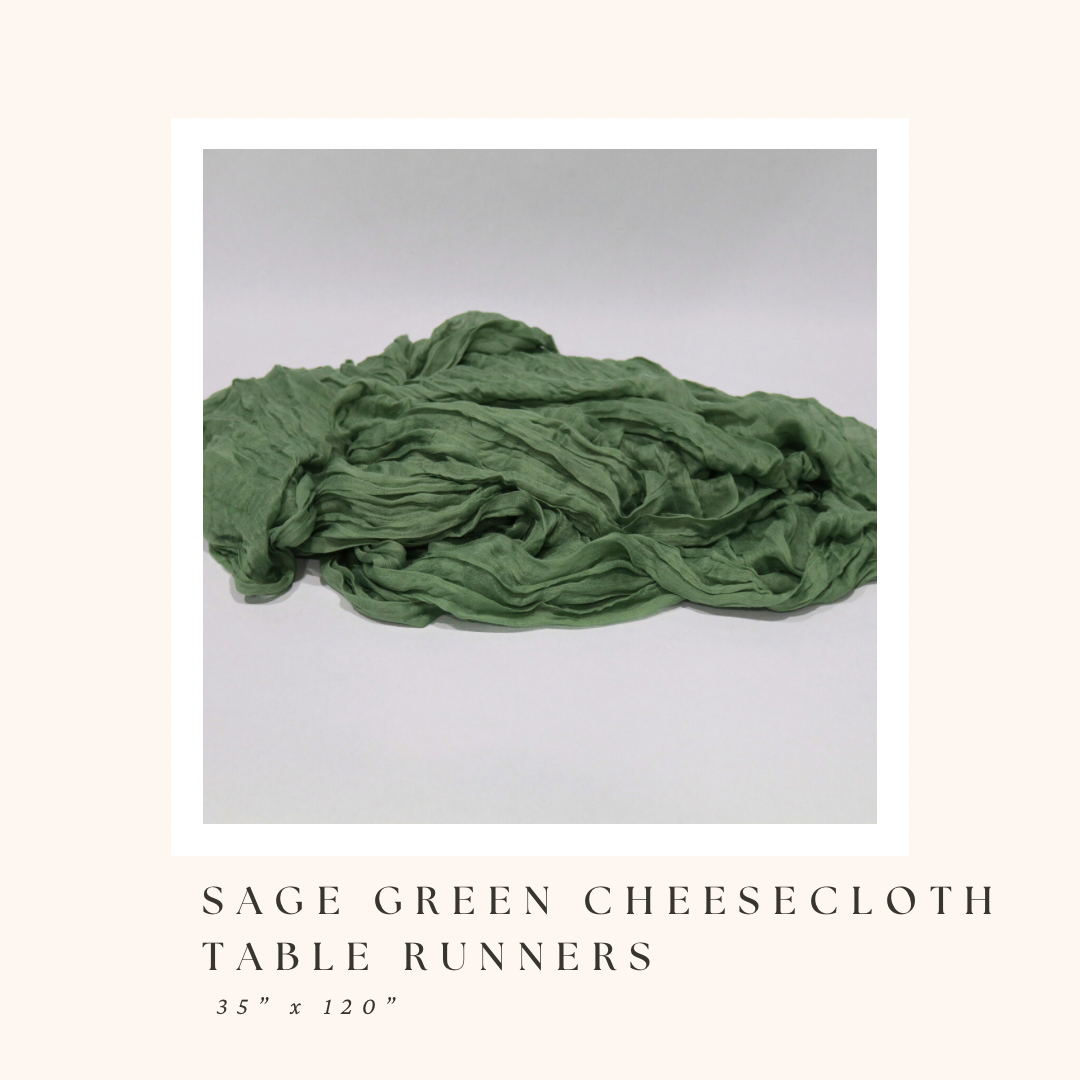 Sage Green Cheesecloth Table Runners