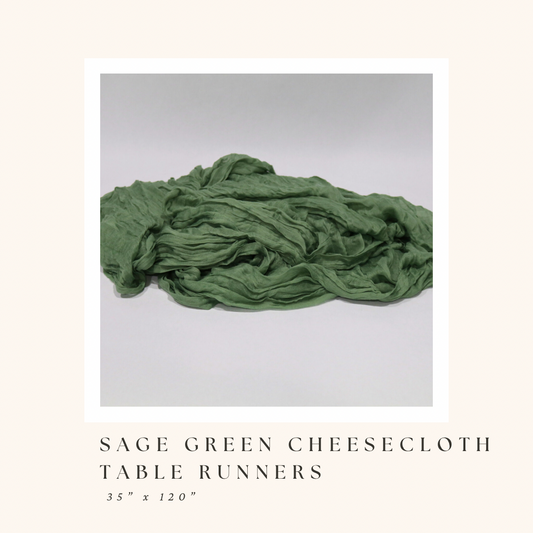 Sage Green Cheesecloth Table Runners