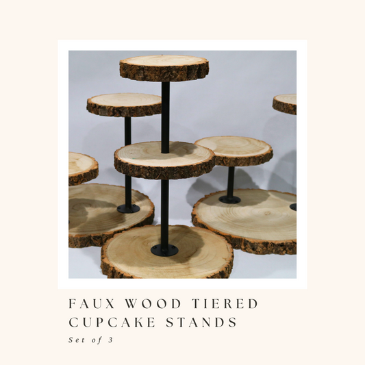 Faux Wood Cupcake Stands (Set of 3)