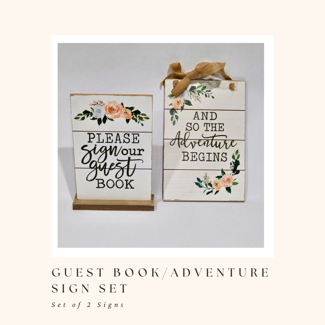 Guest Book/Adventure Begins Sign Set