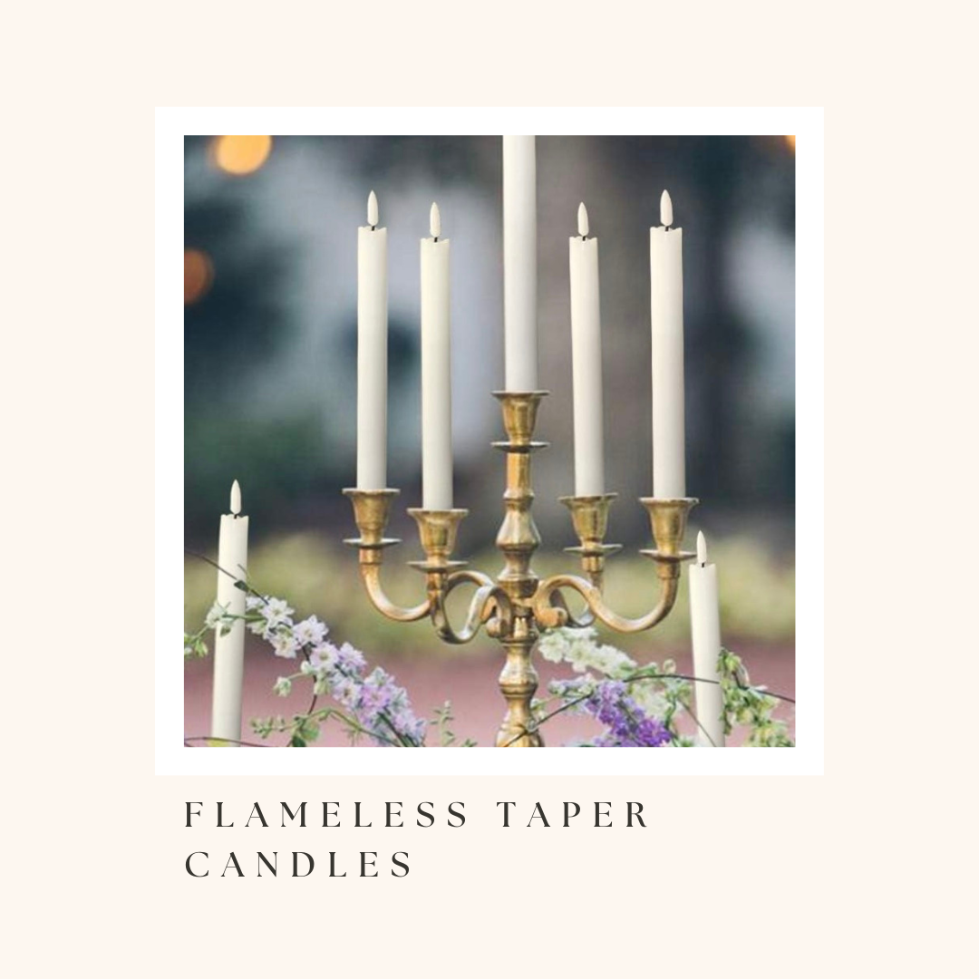 White Taper Flameless Candles Perfect Day Decorating