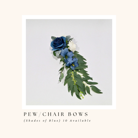 Floral Pew/Chair Bows (Shades of Blue)