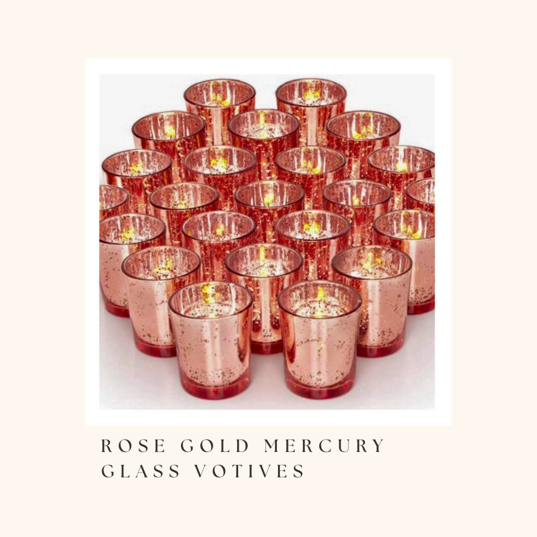 Rose Gold Mercury Glass Votives