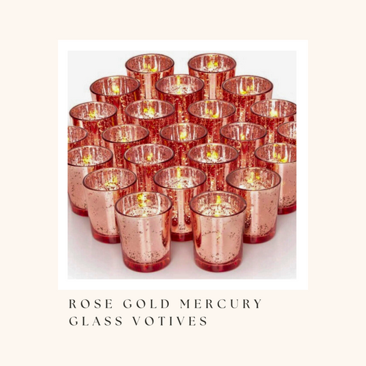 Rose Gold Mercury Glass Votives