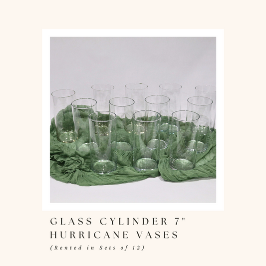 Glass Cylinder 7" Hurricane Vases (Set of 12)